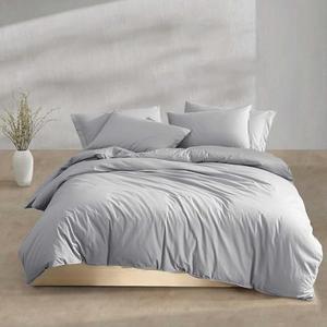Calvin Klein - King Comforter Set, Modern Cotton Washed Percale Bedding with Matching Shams, Oeko-Tex Certified (Washed Percale Steel Blue, King)