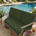 hyha Milk Silk Couch Cushion Covers, Soft Magic Sofa Covers Washable for 2 Cushion Couch, Stretch Sectional Outdoor Cushion Covers for Patio Furniture with Elastic Bottom(2 Packs, Bronze Green)