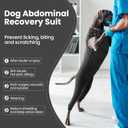 Nanaki Dog Wound Care Shirt, Leg Sleeves to Stop Licking Rear Leg and Abdomen, Surgery Suit for Female Spay, Onesie for Surgery Female, Surgical Recovery Suit Wound Heal Clothes, Black Large