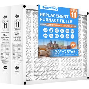 2 Pack X6673 20x25x5 Replacement Air Filter for Lennox X6673 HCF20-11, FC100A1037, Furnace HVAC System, MERV 11, Actual Size: 19.75 x 24.75 x 4.38 Inches