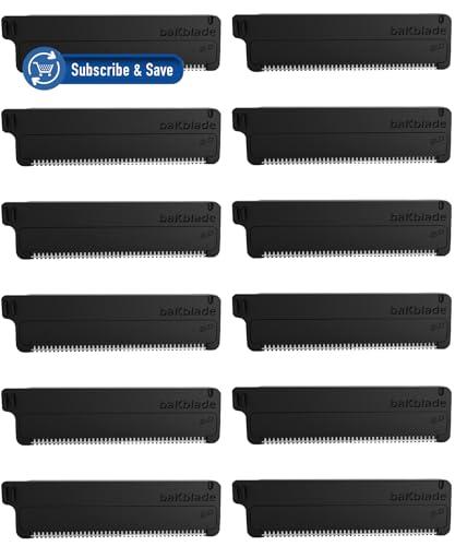 Bakblade 2.0 Back Hair Body Shaver Refill Cartridges 2.0, 2.0 Elite Shavers - Dryglide Technology (12 Razors Included)