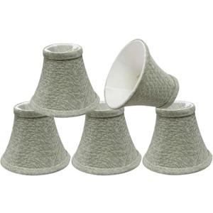 Aspen Creative 30054-5, Bell Clip-On Chandelier Lamp Shade, Light Grey, 3" Top x 6" Bottom x 5" Slant Height, Set of 5