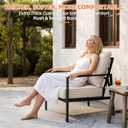 6 Inch Thick Outdoor Chair Cushions Set of 2, Waterproof, Beige, 2 Pack