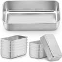 LIANYU 10 Pack Loaf Pans for Baking Bread, 9 x 5 Inch Stainless Steel Bread Loaf Pans for Sourdough, Cake Brownies, Heavy Duty Loaf Tins for Oven, Dishwasher Safe (Medium)