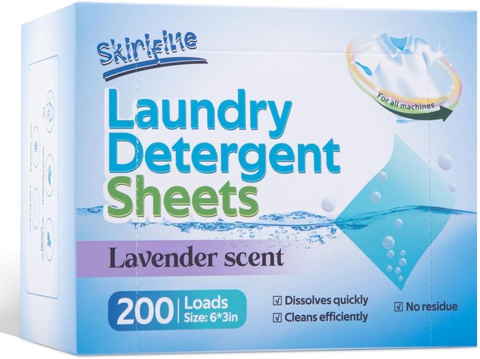 2 x Lavender Laundry Detergent Sheets, 100 Count | Compact lavender-scented laundry sheets; lightweight, travel-ready format for everyday fresh laundry cleaning.