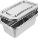 Alipis Ice Cream Box Ice Cream Container Household Freezer Containers Fridge Accessory Stainless Freezer Container Fridge Supply Home Accessory