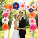 OBBOLO Wildflower Paper Flowers, 14 Pcs Paper Flowers Decorations for Wall, 8 in, 14 Inch Tissue Paper Flower for Wedding Party Baby Bridal Shower Nursery Wall Decor Bulletin Board Classroom
