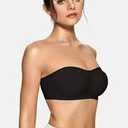 Vertvie Wireless Strapless Bra(Black,S)