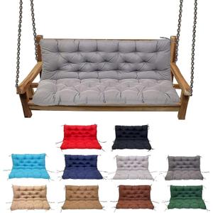 Swing Cushion Replacement Outdoor Porch Waterproof Bench Cushion 2-3 Seater Washable Bench Replacement Cushions, for Outdoor Patio Porch Swing Cushions (150X100CM/59X39IN, Light Brown)