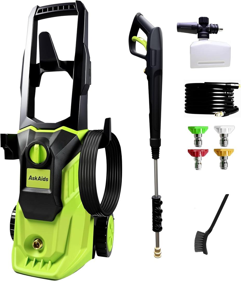 Pressure Washer, Portable Power Washer, 4 Quick Connect Nozzles, High Pressure Cleaning Machine for Car, Patio, Driveway,Fences,Decks