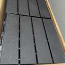 Treela 48 Pcs Plastic Interlocking Deck Tiles - 12 x 12 Inch Patio Deck Tiles Waterproof Outdoor Flooring Composite Decking Boards for Porch, Poolside, Balcony, Backyard (Black)