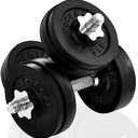 Yes4All Adjustable Dumbbell Set with Weight Plates/Connector - Exercise & Workout Equipment - 55lbs