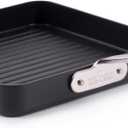 All-Clad HA1 Expert Hard Anodized Nonstick Square Grill Pan For Stovetop 11x11 Inch Oven-Safe Up to 500F, Grilling, Professional Cookware, Dishwasher-Friendly, Oven-Safe Up to 500F, Black