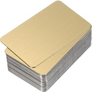 PATIKIL 0.3mm Stainless Steel Metal Business Cards, 30 Pack Brushed Blank Name Card Laser Engraving for DIY Gift Cards, Gold