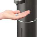 Automatic Liquid Soap Dispenser,4-Level Adjustable, Wall Mount,USB Rechargeable,12.8oz/ 380ml,Touchless Hand & Dish Soap Dispenser for Bathroom, Kitchen,Hotel, Restaurant (Metallic Grey Black)