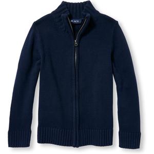 The Children's Place Boys' Uniform Zip Up Mock Neck Sweater (Medium)