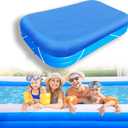 10ft Rectangular Pool Cover 130 in x 72 in Inflatable Pool Cover 10 x 7 ft Above Ground Pool Covers for Garden Outdoor Paddling Family Ten Foot Inflatable Pools Protector