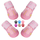 QUMY Dog Shoes for Large Dogs, Medium Dog Boots & Paw Protectors for Winter Snowy Day, Summer Hot Pavement, Water-Resistant in Rainy Weather, Outdoor Walking, Indoor Hardfloors Skid-Resistant Sole, Size 5