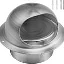 Dryer Vent Cover Outside 4 Inch with Damper,Hon&Guan Round Wall Vent Cover Dryer Exhaust Vent-304 Stainless Steel (Sliver)
