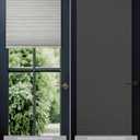 No Drill Blackout Cellular Shades for French Doors, 1 Pack, 25"x70", White