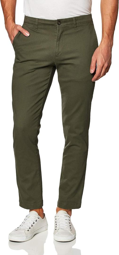 Amazon Essentials Men's Classic-Fit Casual Stretch Chino Pant (40W x 29L, Olive)