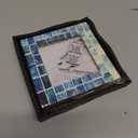 Handicrafts Home Blue Picture Frame, Handmade Bone Inlay 4x4 Photo Frame, Mosaic Indigo Pattern, Artisan Crafted Blue & White Frame for Wall & Tabletop, Coastal Modern Farmhouse Decor, Gallery Wall, Desk & Shelf Styling, Bedroom & Living Room Picture Frame, New Year & Holiday Gift  Mosaic Indigo