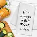 2 x Funny Hand Towels for Bathroom, It's Always a Full Moon in Here Decorative Towels for Bathroom Washroom Restroom, Funny Moon Bathroom Decor, 16x24 Inch