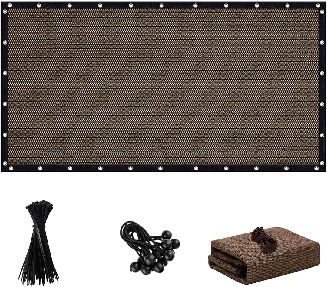 FFKQBH 90% Sun Shade Cloth with Grommets, 10 X 16 FT Pergola Shade Cover, Mesh Tarp Sun Screen for Patio, Outdoor, Garden, Backyard