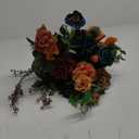 Ling's Moment Teal Bridal Bouquet Cascading, Burnt Orange Wedding Bouquets for Bride, 13 Inch Terracotta Rust Fall Artificial Wedding Flower Bouquet