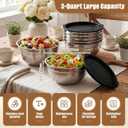 Geetery 6 Pack Stainless Steel Mixing Bowls with Airtight Lids 3qt Metal Mixing Bowl Thicker Stainless Steel Salad Bowls for Food Prep, Baking, Storage, Cooking, Serving Dishwasher Safe, 2.838 l