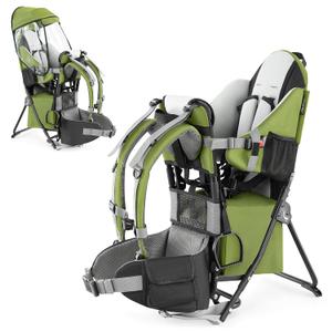 besrey Baby Backpack Carrier, Toddler Hiking Backpack with Safety 3-Height Seat, Adjustable Straps&Waist Belt, Foldable Frame Lightweight Large Capacity Child Carrier for Hiking (Army Green)
