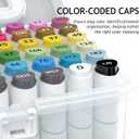 Alcohol Markers, 48 Colors Dual Tip Art Coloring Markers for Adult Coloring Books, Drawing, Sketching, Painting Supplies,Alcohol Based with Carrying Case (1 Count (Pack of 48), White)