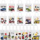 Ferraycle 30 Pcs Race Car Gift Bags Party Favor Non Woven Treat Bags with Handle Cars Theme Birthday Party Decorations Goodie Supplies for Racing Enthusiasts(White)