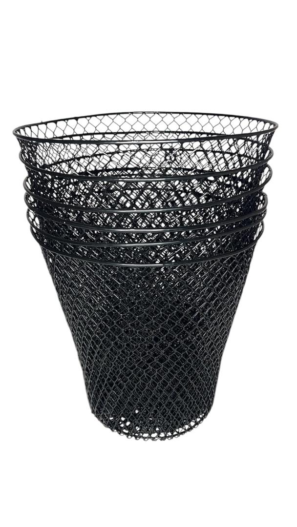 Essentials Wire Mesh Waste Basket (6, Black)