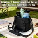 Drink Carrier Bag, 4 Compartment Drink Bag with Adjustable Strap, 2026 Upgraded Drink Carrier Tote Bag for Family Size