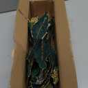 Briful 12'' Large Heads Christmas Glitter Poinsettia Flowers Christmas Tree Ornaments Set of 4 Artificial Flowers with Picks Stems for Xmas Tree Party DIY Holiday Decorations, Green and Glod