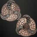 3 x D&D Themed Fidget Spinner, dice Spinner, D4,D6, D8, D10, D12,D20,D% 7-in-1 Metal dice, Perfect for D&D Dungeons and Dragons, RPG and Pathfinder Role Playing Games Ancient Red Copper  (Brass)