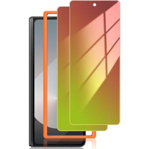 LYWHL 2-Pack Samsung Galaxy Z Fold 6 Privacy Screen Protector, Gradient Colorful Anti Blue Light Tempered Glass Front Screen Protector with Alignment Frame, Bubble Free Sensitive Touch