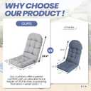 Crestlive 50x20x4 Inch Adirondack Chair Cushion, Outdoor Rocking Chair Cushions Water Resistant High Back Patio Chair Cushions Set of 2, Thick Patio Replacement Cushions Light Gray