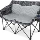 Padded Double Camping Chair Oversized 2 Person Camp Chair,Black Camouflage, Loveseat XL