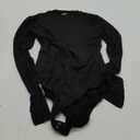 Avidlove Women Long Sleeve Bodysuit Crew Neck Body Suits Mesh One Piece Leotards Shirt Going Out Bodysuit Tops (X-Large, Black)