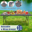 Moosfor Spandex 6 Foot Rectangle Table Cloth 2 Pack, Elastic Fitted Tablecloths for Picnic, Stretch Washable Patio Table Cover for Outdoor, Camping, Banquet and Parties (Grey, 30"x72")