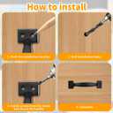 3 Set Metal Gate Handle Screen Door Handle, 5.4'' Black Aluminium Alloy Door Pull Handle, Shed Fence Gate/Fence Gate Handles, Sliding Barn Door Handle for Garage, Fence Gate, Wooden Fences