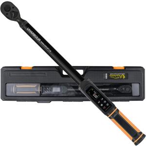 Digital Torque Wrench 1/2 Drive, 3.8-250.8 Ft.lb Range, 1/2 Digital Torque Wrench 1% Accuracy with Vibration, Buzzer and LED Alert, Suitable for Car, Motorcycle and Bicycle