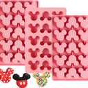 4 x Sidosir 3Pcs Gummy Mouse Candy Molds, Non-stick Silicone Candy Molds for Making Crayons, Chocolate,Cake Pops, Ice tube,wax melt