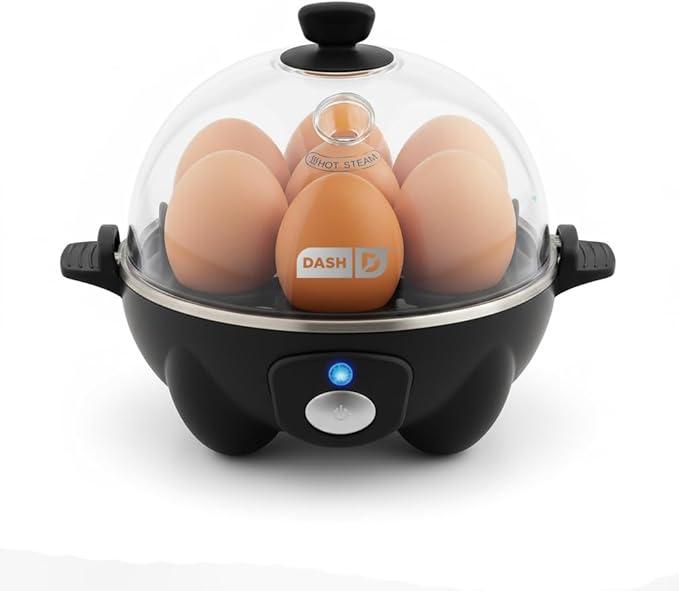 DASH Electric Rapid Egg Cooker for Hard Boiled/Poached/Scrambled Eggs or Omelets with Auto ShutOff Feature, Black, 7 Egg Capacity