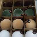 Palonu 24 Pcs Velvet Christmas Balls, 3.15 Inch Flocked Ornaments with Velvet Ribbons, Shatterproof Plastic Bulbs Ornaments for Holiday Xmas Hanging Decoration (Brown, Khaki, Green, Cream White)