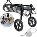 Large Dog Wheelchair for Back Legs with Pet Traction Rope - Adjustable Hind Leg Support Cart with Breathable Air Mesh Harness, All-Terrain Wheels & Foldable Frame - Mobility Aid for Disabled/Injured