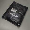 iCreek Women's Rain Jacket Long Raincoat Packable Hooded Waterproof Windproof Plaid Lined Trench Coat Lightweight for Outdoor (Black, XL)