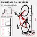 Vertical Bike Stand with Wheels, Space-Saving Freestanding Bike Rack, 360 Moveable Adjustable Height Indoor Bike Storage for Garage & Apartment, Floor Bike Parking Holder for Bikes up to 22-29